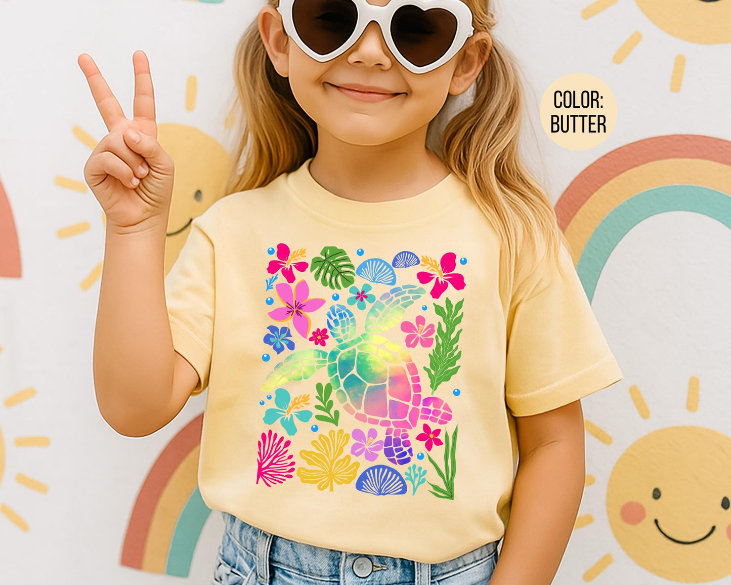 Comfort Colors® Colorful Sea Turtle Shirt, Girly Summer Shirts