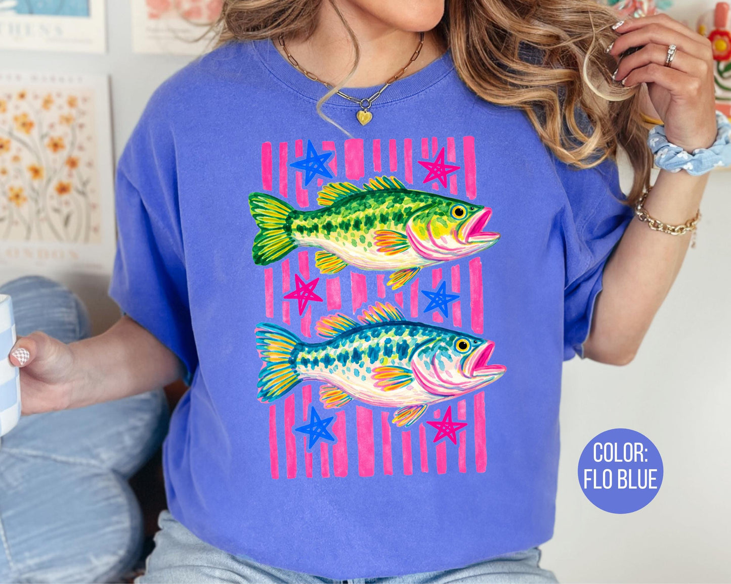 Comfort Colors® Girls Bass Fishing Shirt, Fishing Shirts