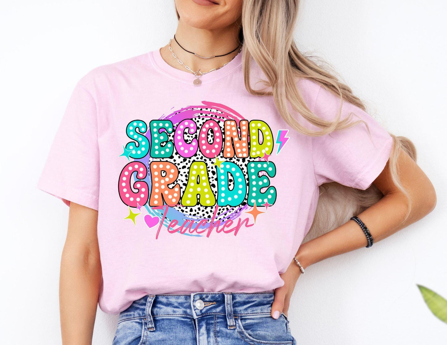 Comfort Colors Second Grade Teacher Shirt: Retro Back to School Tee