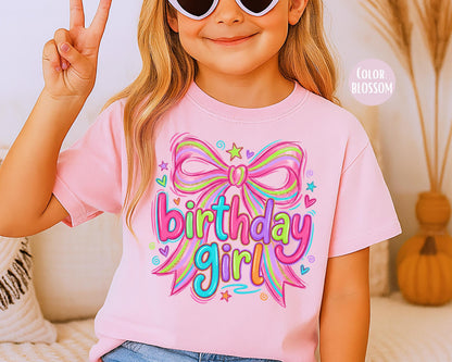 Comfort Colors Coquette Birthday Girl Shirt, Girls Birthday Shirts
