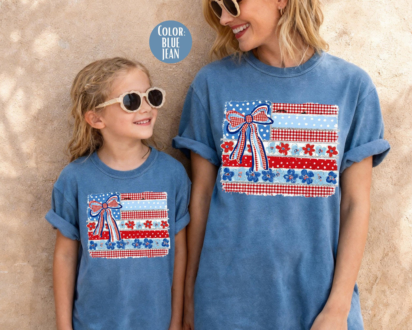 Comfort Colors Coquette American Flag Shirt, Matching 4th of July Shirts