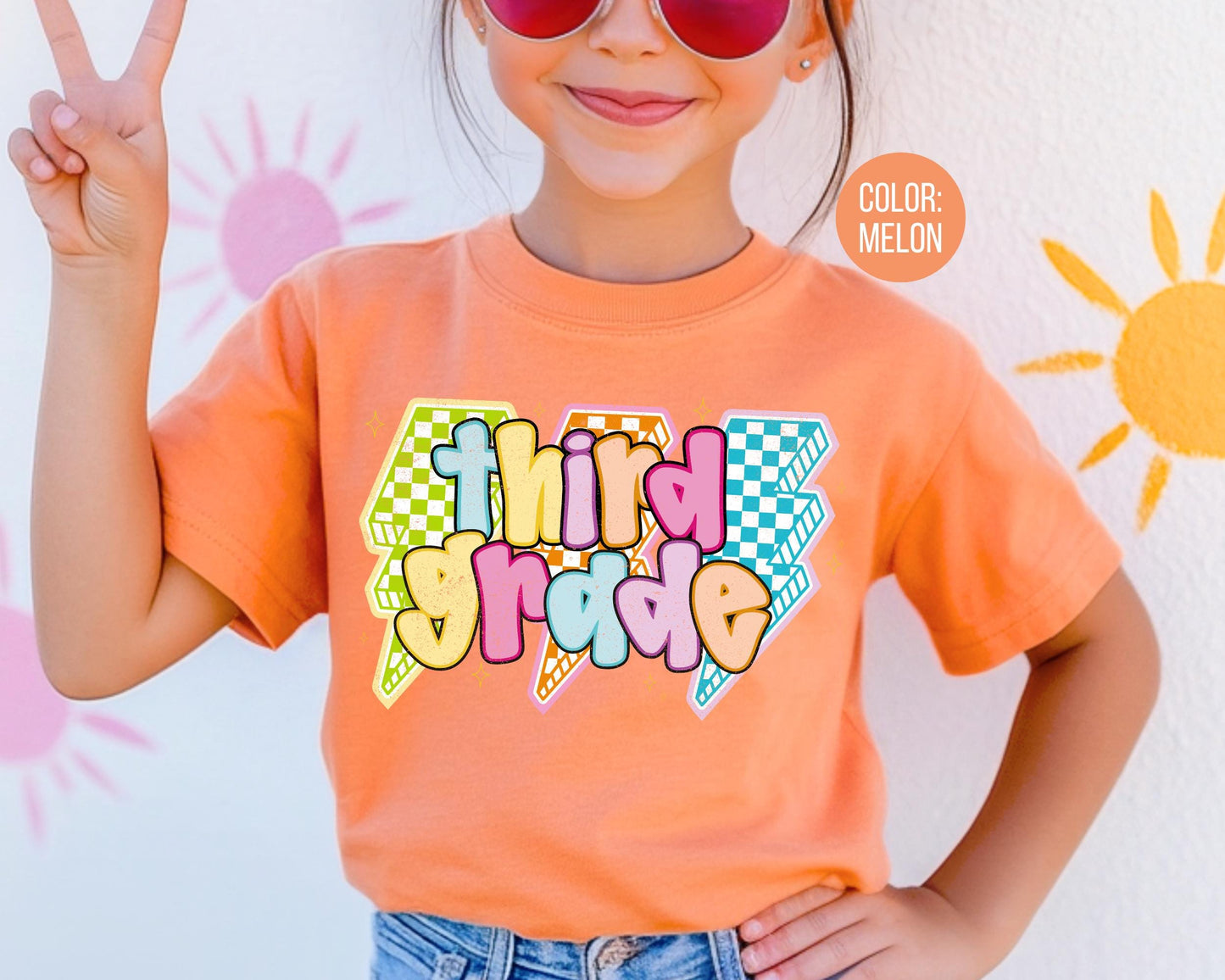 Comfort Colors Third Grade Shirt: Lightening Bolt Back to School Tee