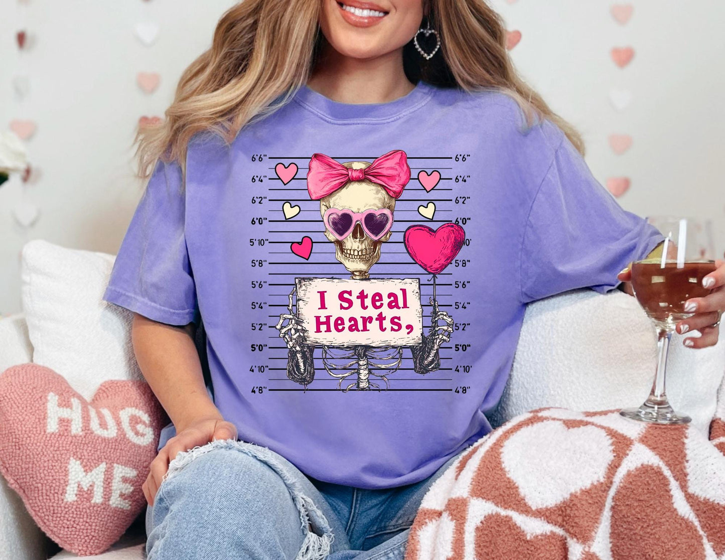 Comfort Colors Skeleton Valentine Shirt, I Steal Hearts
