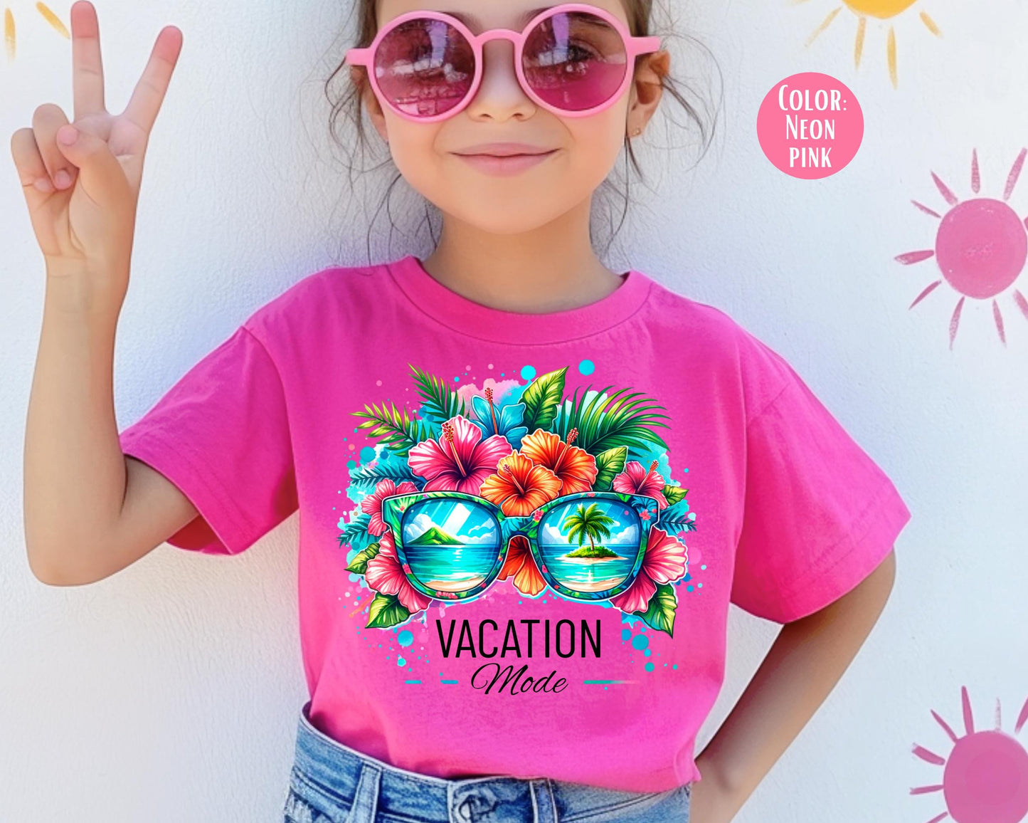 Vacation Mode Comfort Colors Tee: Kids Summer Shirt