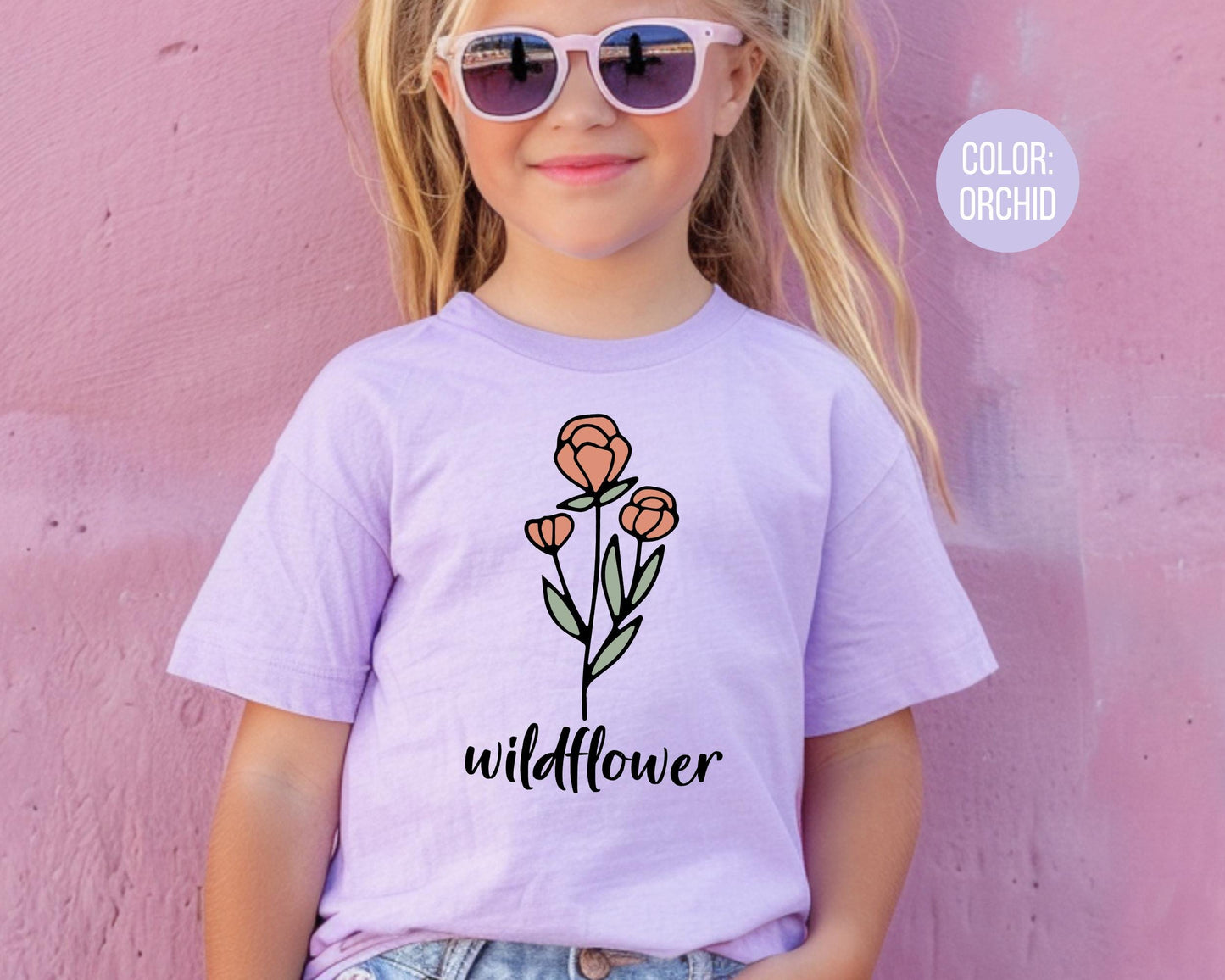 Comfort Colors Wildflower Shirt: Girls Youth Tee