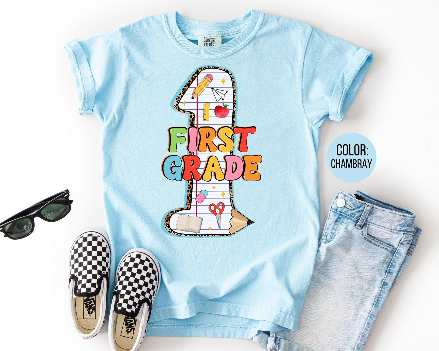Comfort Colors First Grade Shirt: Back to School Tee