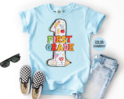 Comfort Colors First Grade Shirt: Back to School Tee