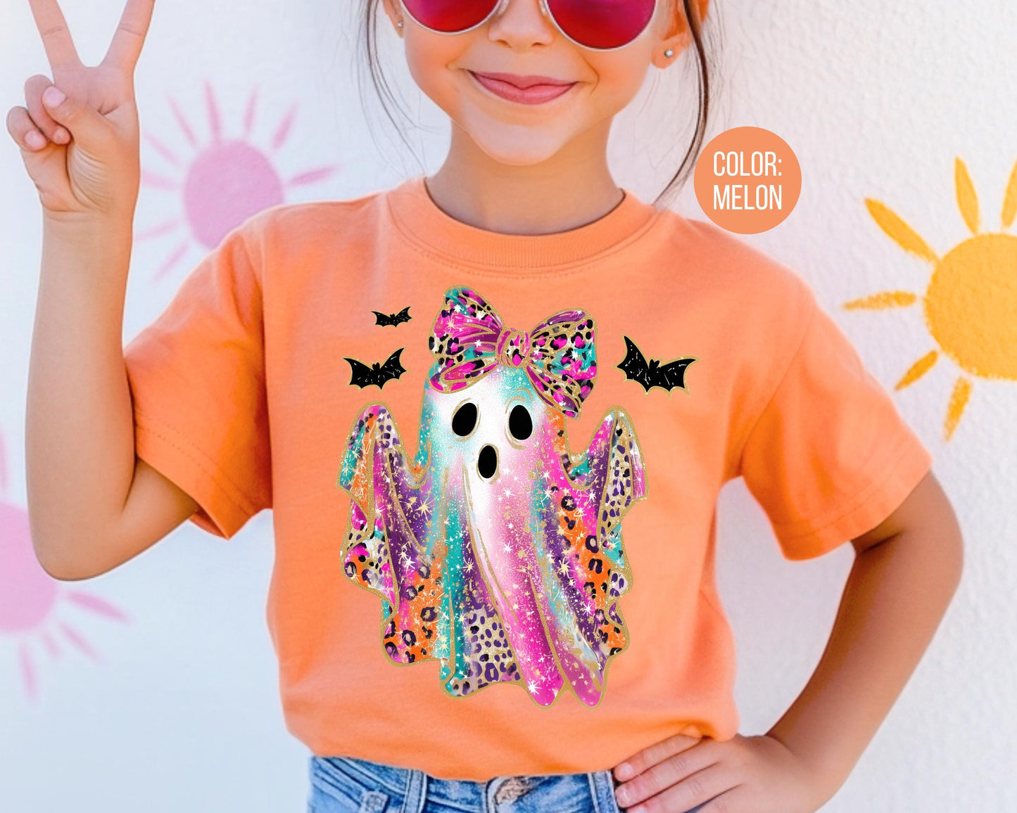 Comfort Colors Girly Leopard Ghost Halloween Shirt