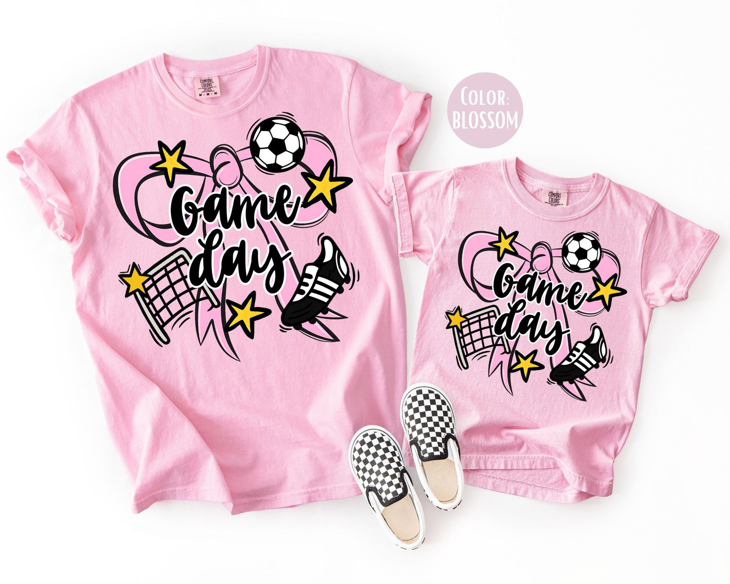 Comfort Colors Girls Game Day Soccer Shirt: Coquette Soccer Shirts