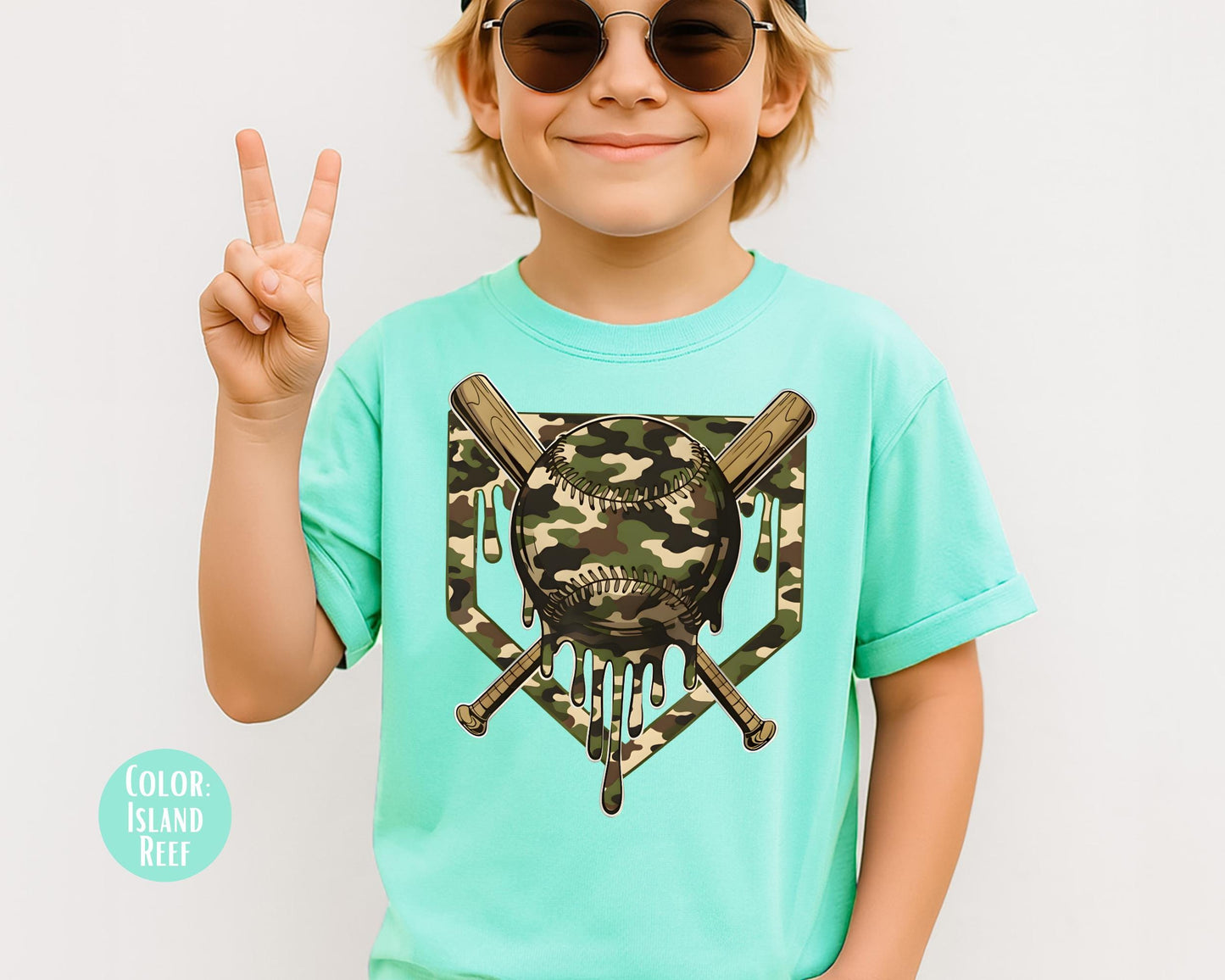 Comfort Colors® Boys Camo Baseball Shirt, Kids Baseball Shirts