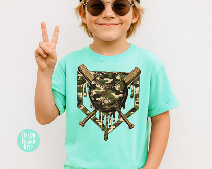 Comfort Colors® Boys Camo Baseball Shirt, Kids Baseball Shirts
