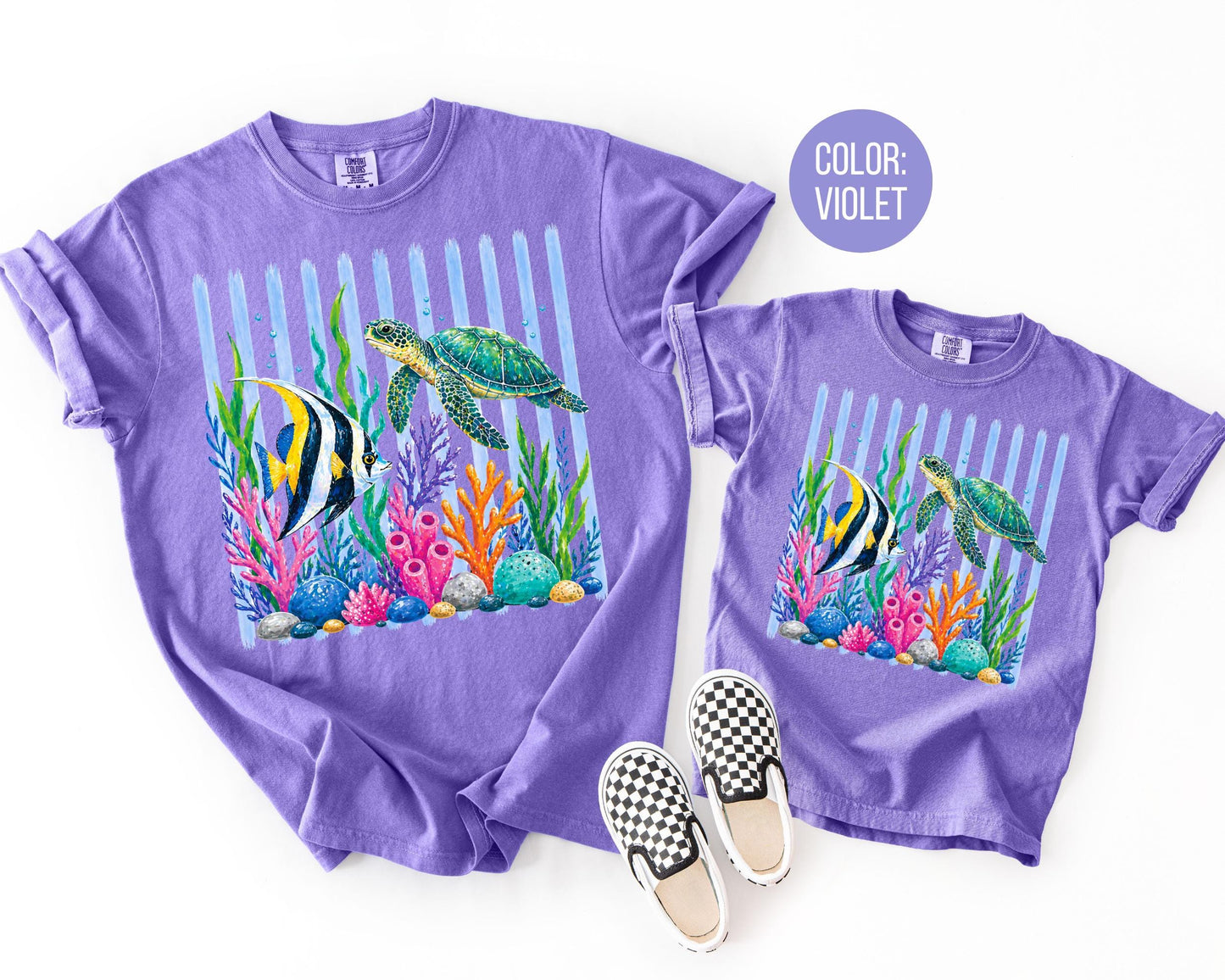 Comfort Colors® Trendy Sea Life Shirt, Girls Ocean Shirts, Summer Tees