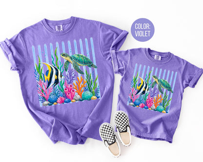Comfort Colors® Trendy Sea Life Shirt, Girls Ocean Shirts, Summer Tees