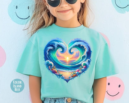 Comfort Colors® Beach Heart Shirt, Girls Beach Shirts