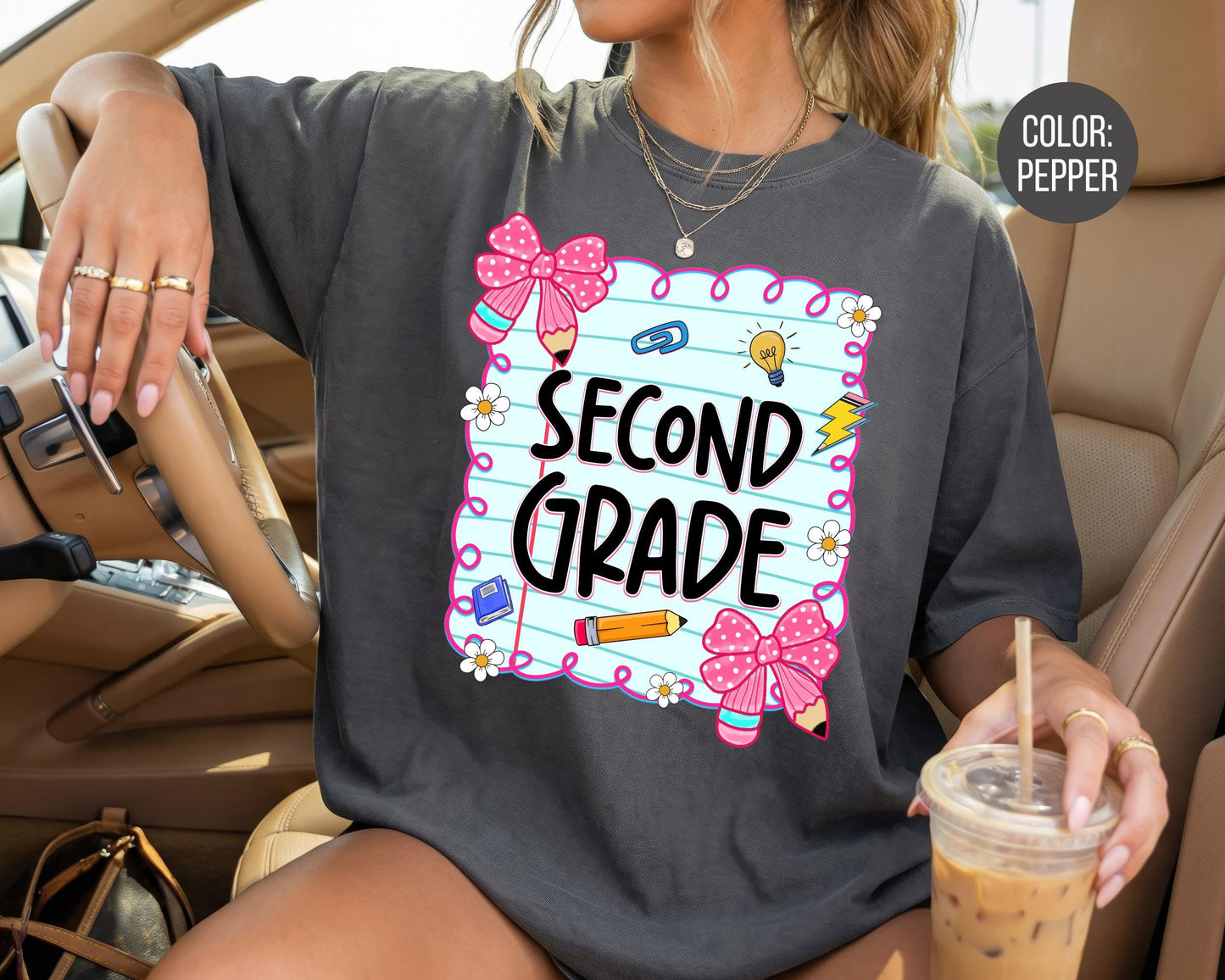 Comfort Colors® Coquette Second Grade Shirt, 2nd Grade Teacher Shirts