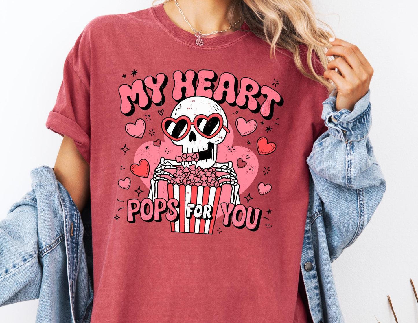 Comfort Colors Valentine Shirt: My Heart Pops For You