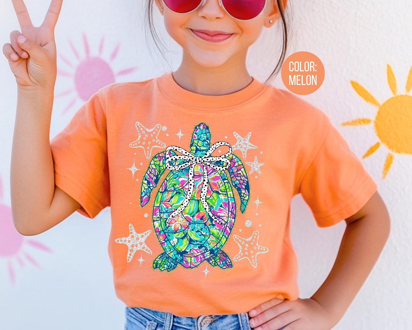 Comfort Colors® Preppy Summer Sea Turtle Shirt, Girls Summer Shirts
