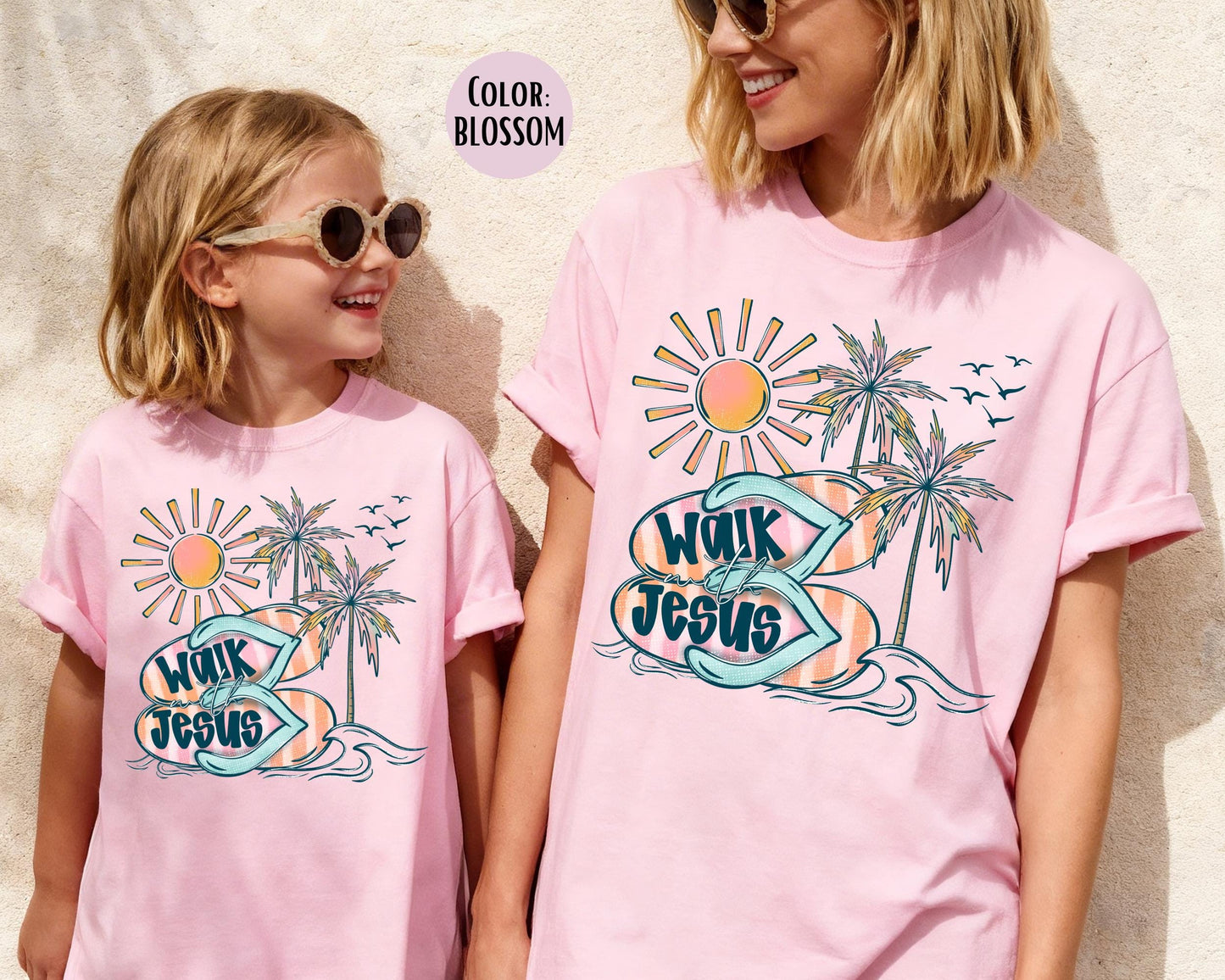 Comfort Colors® Walk With Jesus Beach Shirt, Kids Jesus Shirts