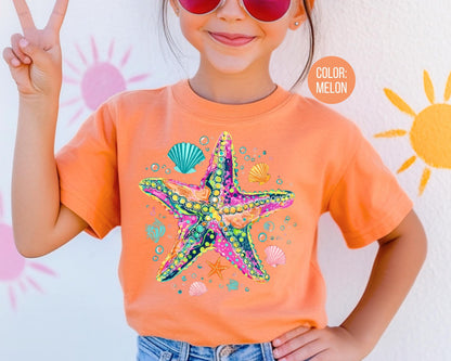 Comfort Colors® Preppy Summer Starfish Shirt, Girls Summer Shirts
