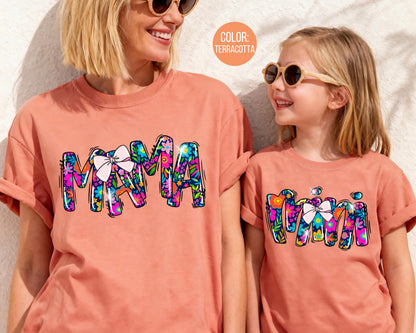 Comfort Colors® Summer Floral Mama and Mini Shirt, Matching Mommy and Me Shirts