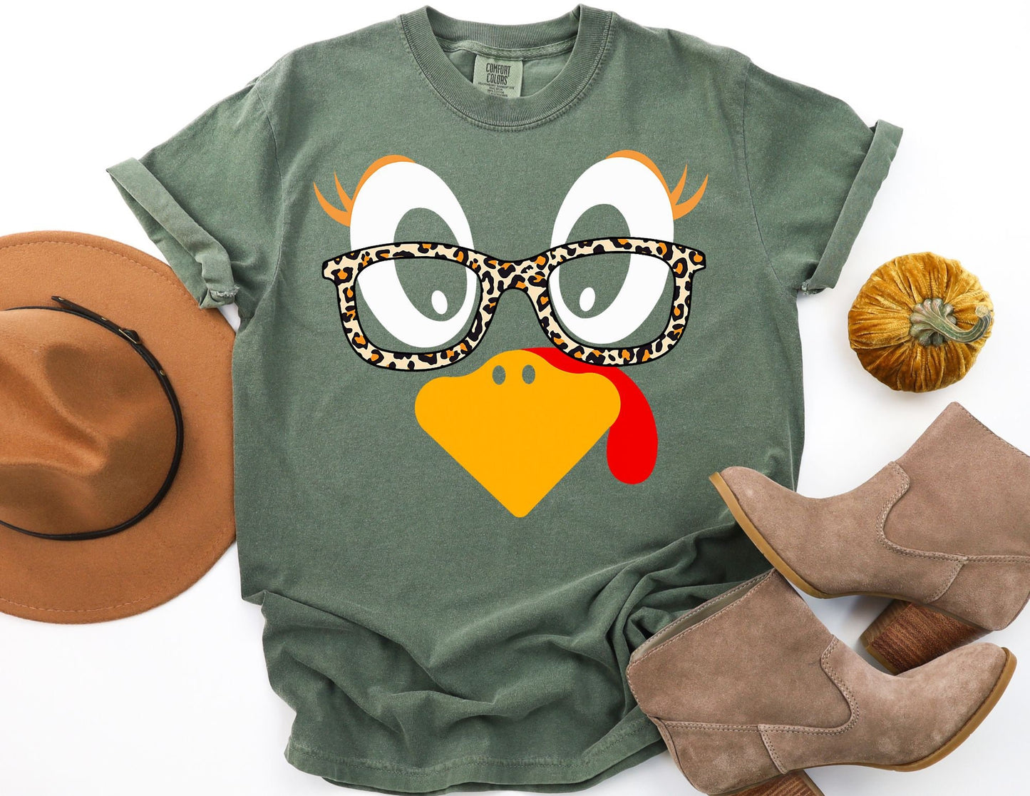 Comfort Colors Turkey Thanksgiving T-Shirt, Fall Tee