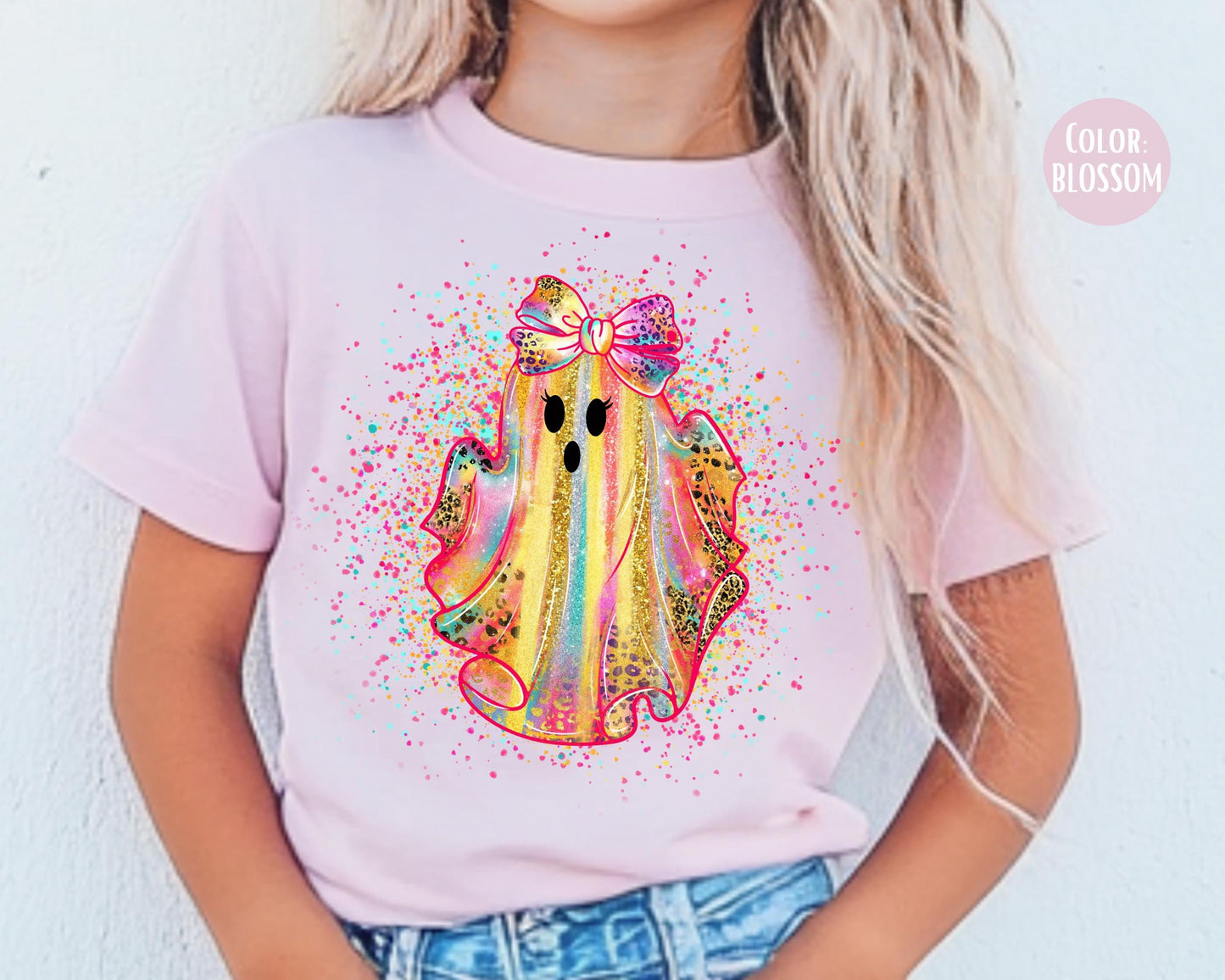 Comfort Colors Speckled Leopard Ghost Halloween Shirt
