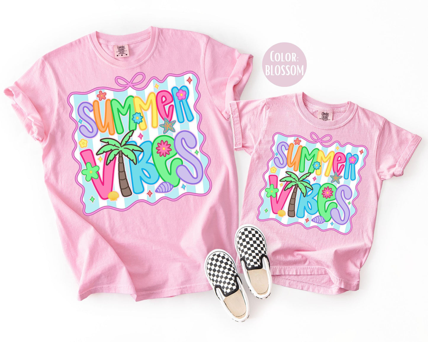 Comfort Colors® Preppy Summer Vibes Shirt, Girls Summer Shirts