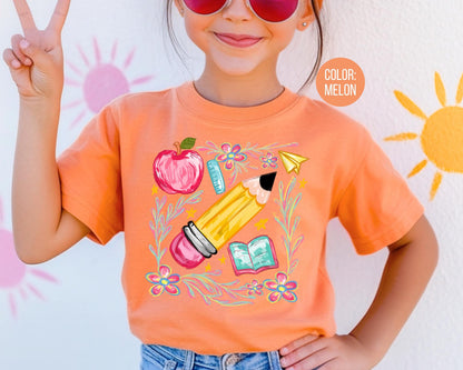 Comfort Colors Floral Back to School Shirt: Kindergarten Tee