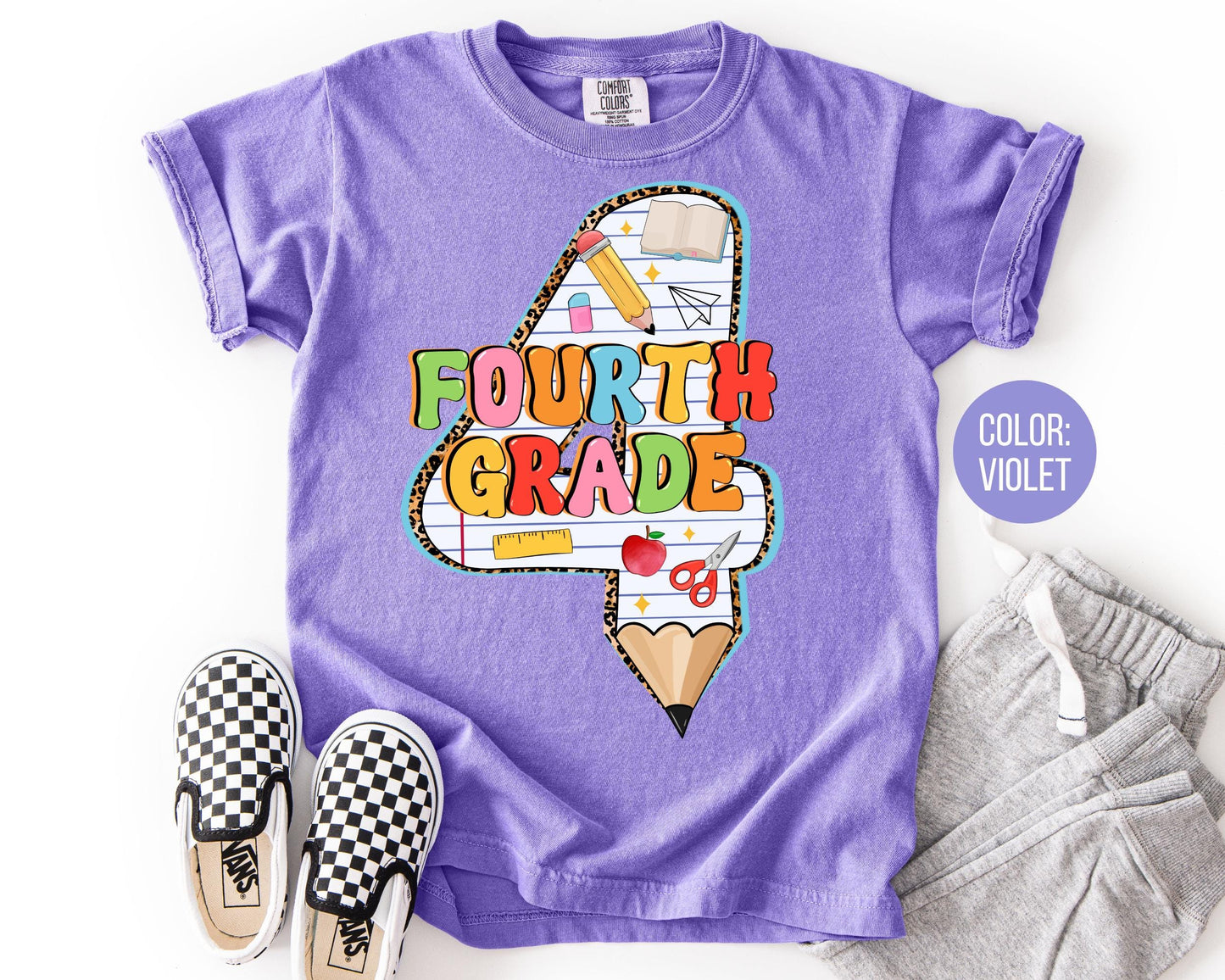Comfort Colors 4th Grade Pencil Shirt - Back to School