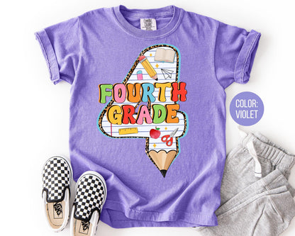 Comfort Colors 4th Grade Pencil Shirt - Back to School