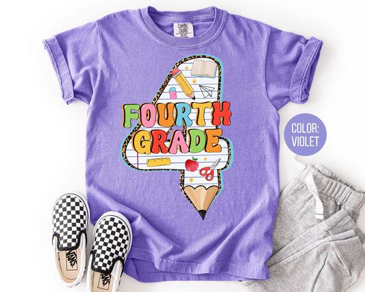 Comfort Colors 4th Grade Pencil Shirt - Back to School