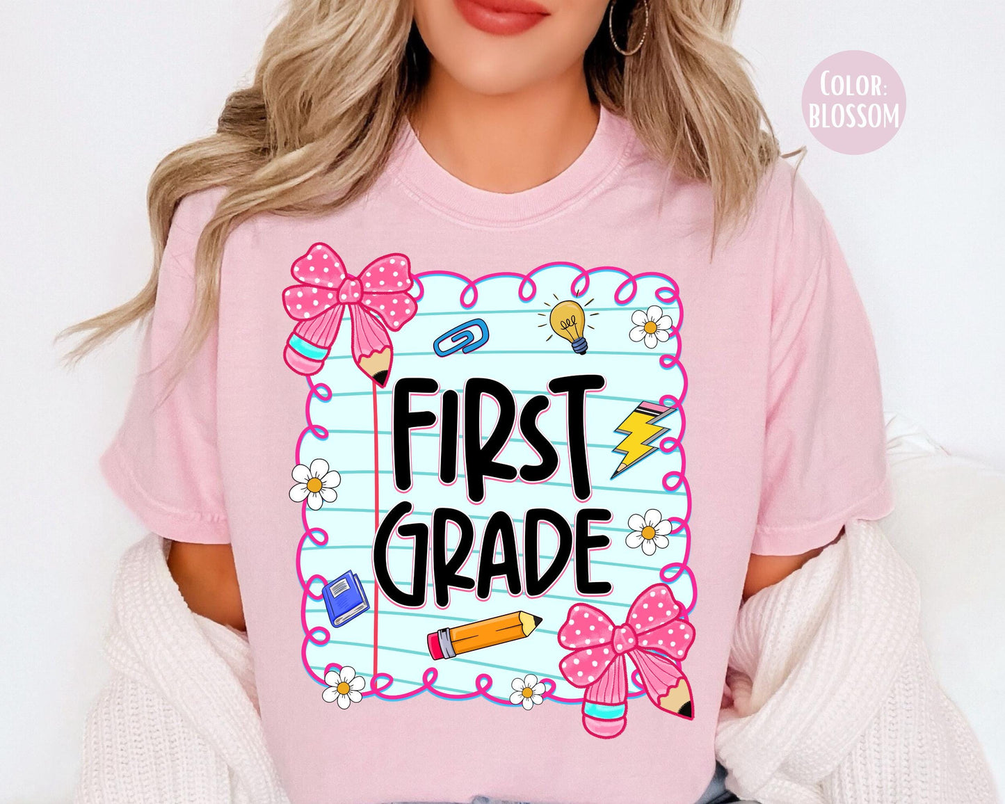 Comfort Colors® Coquette First Grade Shirt, 1st Grade Teacher Shirts