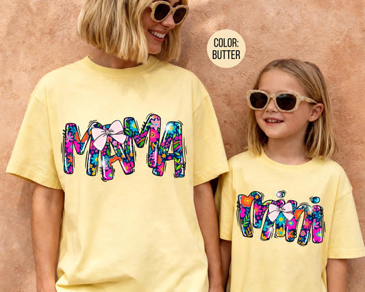 Comfort Colors® Summer Floral Mama and Mini Shirt, Matching Mommy and Me Shirts