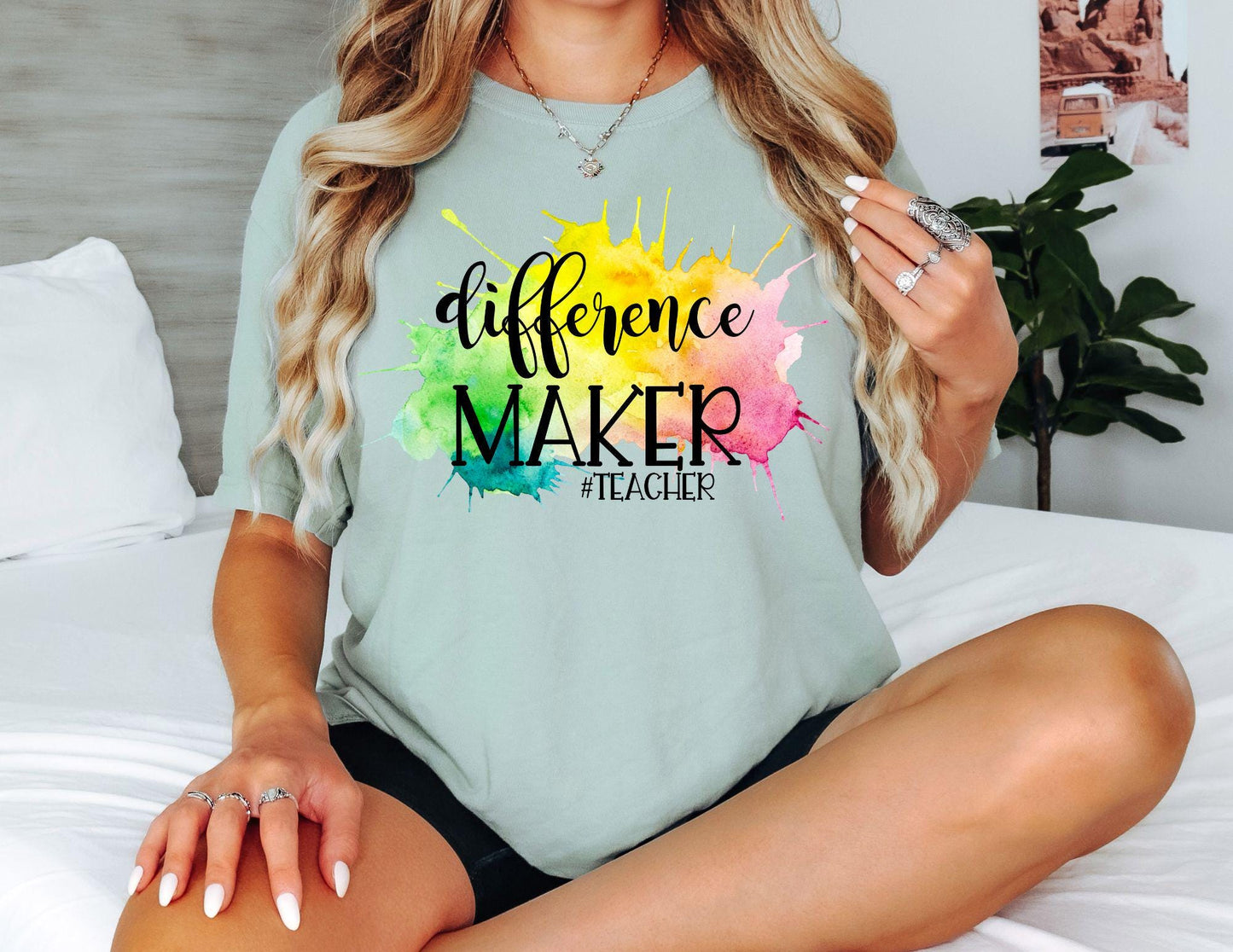 Comfort Colors Teacher Shirt: Inspirational Tee, Difference Maker