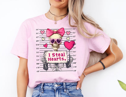 Comfort Colors Skeleton Valentine Shirt, I Steal Hearts
