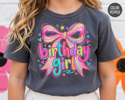 Comfort Colors Coquette Birthday Girl Shirt, Girls Birthday Shirts