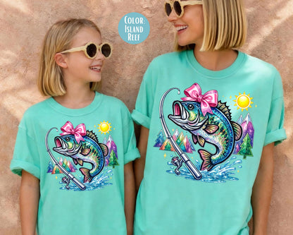 Comfort Colors® Girls Fishing Shirt, Mom and Daughter Fishing Shirts