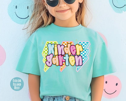 Comfort Colors Lightning Bolt Kindergarten Shirt - First Day Tee
