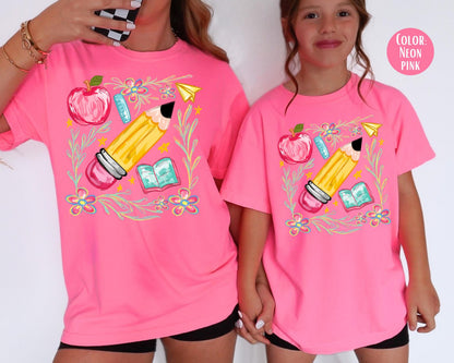Comfort Colors Floral Back to School Shirt: Kindergarten Tee