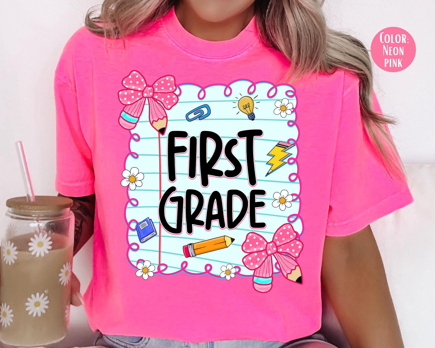 Comfort Colors® Coquette First Grade Shirt, 1st Grade Teacher Shirts