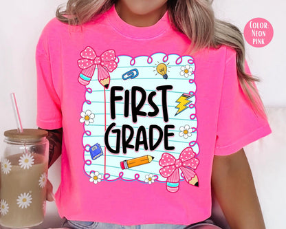 Comfort Colors® Coquette First Grade Shirt, 1st Grade Teacher Shirts