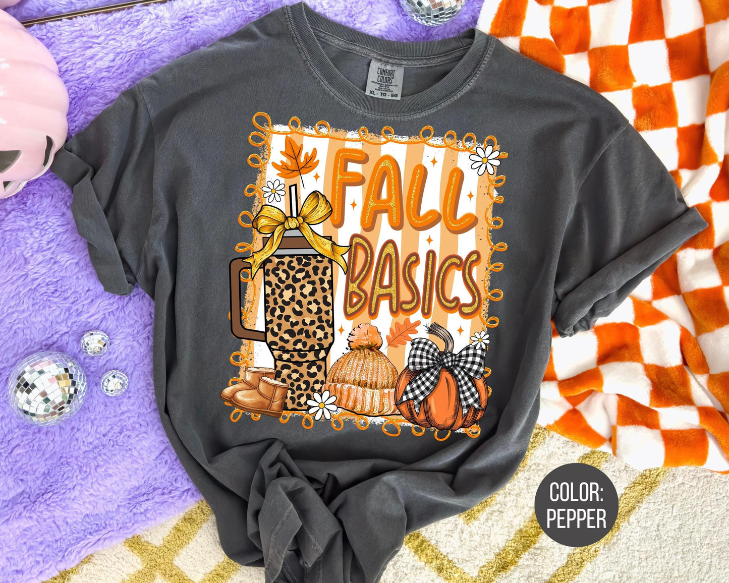 Comfort Colors Leopard Print Fall Shirt: Girly Basic Tee