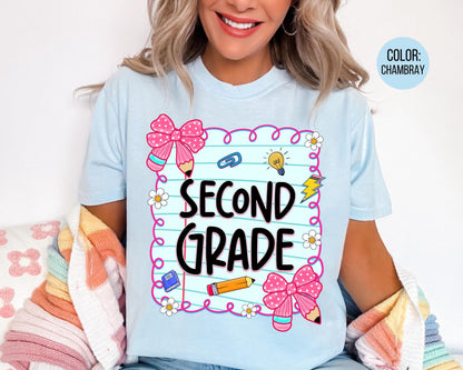 Comfort Colors® Coquette Second Grade Shirt, 2nd Grade Teacher Shirts