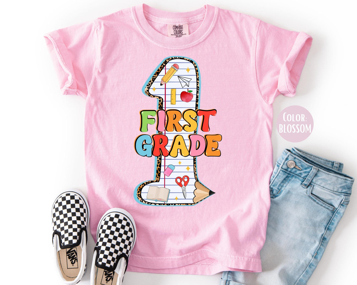 Comfort Colors First Grade Shirt: Back to School Tee