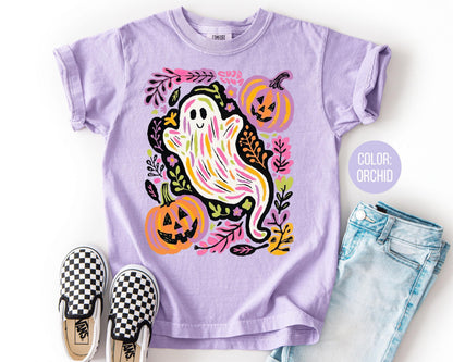 Comfort Colors Preppy Ghost Shirt: Pastel Halloween Tee