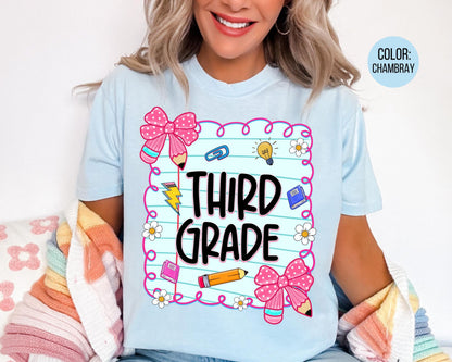 Comfort Colors® Coquette Third Grade Shirt, 3rd Grade Teacher Shirts
