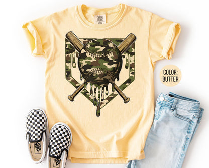 Comfort Colors® Boys Camo Baseball Shirt, Kids Baseball Shirts