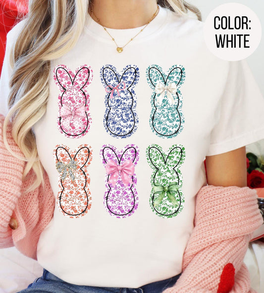 Comfort Colors Floral Easter Bunny Shirt: Girly Boho Tee