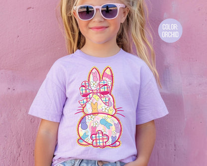 Comfort Colors® Pink Plaid Preppy Bunny Shirt, Adult and Youth Easter Bunny Shirts