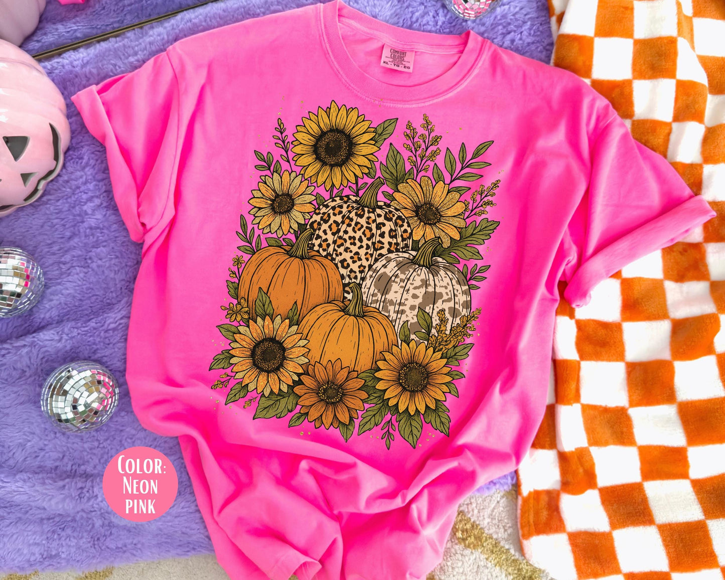 Comfort Colors Floral Pumpkin Shirt: Matching Mother Daughter Fall Tee